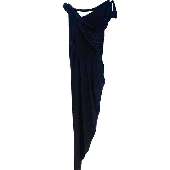 Norma Kamali Open Slit Cayla Side Drape Gown Black Size XL NWT - Picture 6 of 14